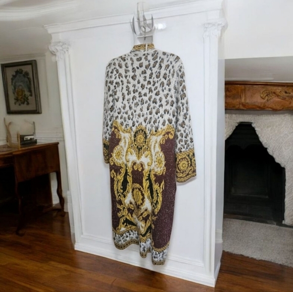 MAXSPORT maxi sweater NWT size S 368$ tag still on gold burgundy cream. … - Picture 2 of 15